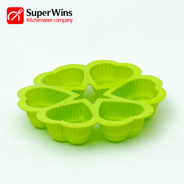 6-Cup Bak Berbentuk Hati Silikon Muffin Pan