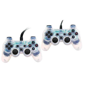 Wired PC USB Twin Gamepad with Dual Vibration, in Various Colors