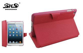iPad Mini Red Leather Protective Cover , Folio Tablet Compu