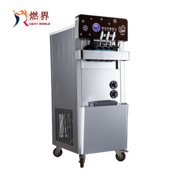 Three Flavors Commercial Soft Ice Cream Machine - Stainless Steel Frozen Yogurt Machine
