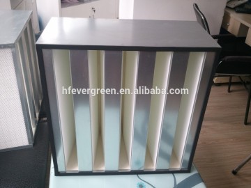 Large dust holding capacity Mushroom plant panel/v bank hepa air filter