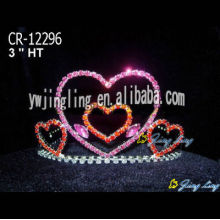 Corazón rosa diamantes de imitación Crown Tiaras para niños