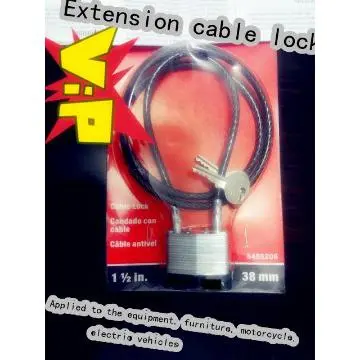 Extension cable lock  padlock with chain
