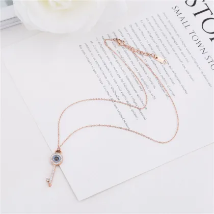 Wholesale Key Jewelry Necklace Rose Gold With Diamonds