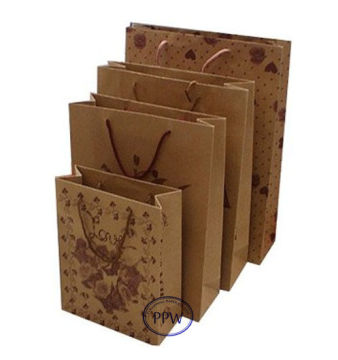Printed Cheap Brown Paper Bags with Handles for Shopping and Gifts Paper Bags