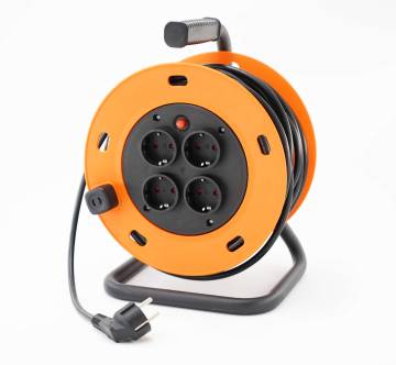 4 Way Schuko Socket 25m/50m Euro Cable Reel
