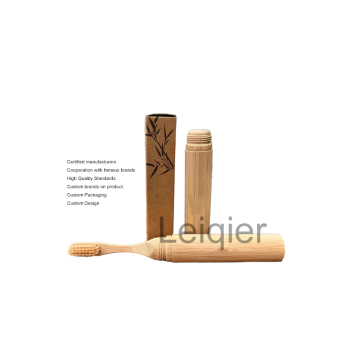 Custom Logo Kids Bamboo Toothbrush with Soft Bristles for Oral Care and Travel