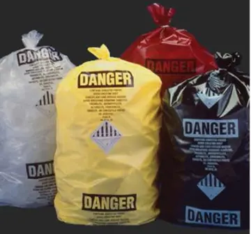 Hazardous Waste Removal NUCLEAR WASTE bags RADIOACTIVE bags SOILED LINEN bags Merchandise & Retail Packaging