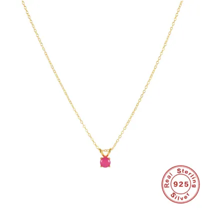 Sterling Silver Gold Plated Gemstone Pendant Necklace 2024