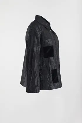 Black woven applique jacket