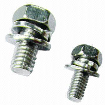 Screw with Washer, Made of Steel, Stainless Steel and Brass
