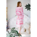 Pink stripe viscose nightdress short top for women