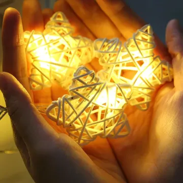 LED Cotton Love Heart Star Wedding String Lights for Indoor Parties, Gardens, and Valentine's Day Decor