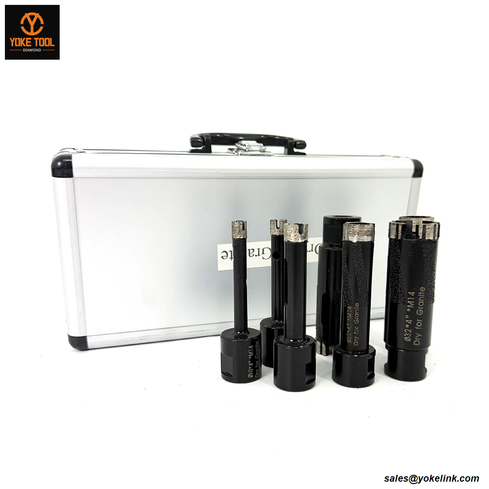 Kit de broca de núcleo de diamante seco de 10 ~ 32 mm para granito de mármore