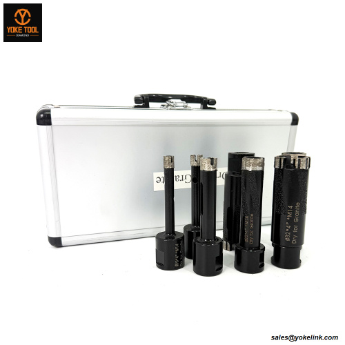 Kit de brocas de núcleo de diamante seco de 10 ~ 32 mm para granito de mármol