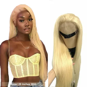 Wholesale 150% Density Platinum Honey Blonde 613 Straight Transparent Swiss Lace Frontal Wigs 13*4 Lace Wigs with Baby Hair