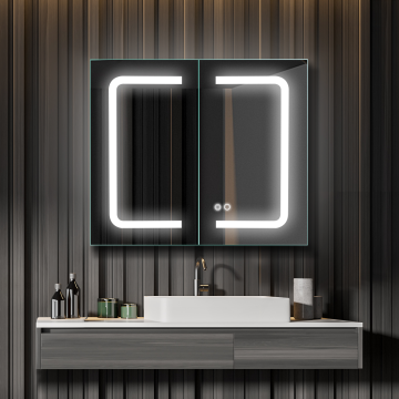Edelstahl Defog LED LED Light Badezimmer Eitelkeiten und Spiegel