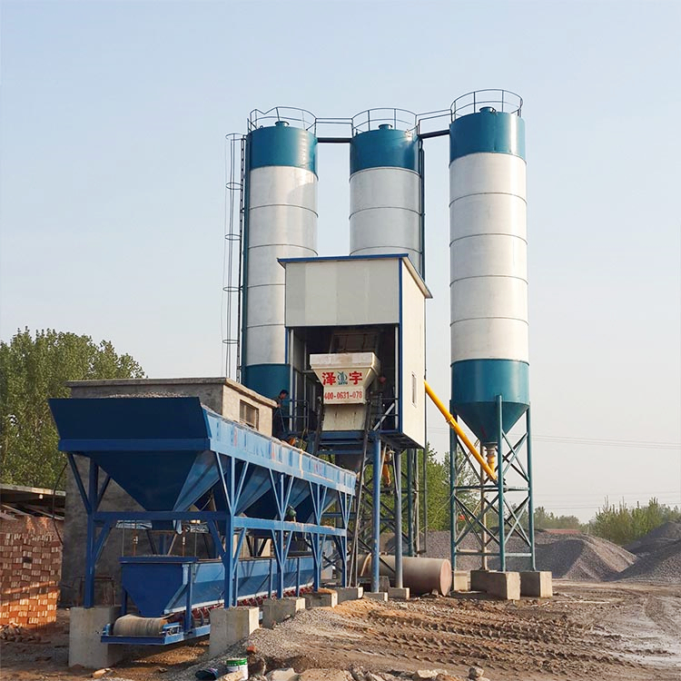 Precast stationary Russia HZS50 concrete batching plant