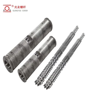 Precision-machined high-output alloy PVC kahanay twin screw at bariles