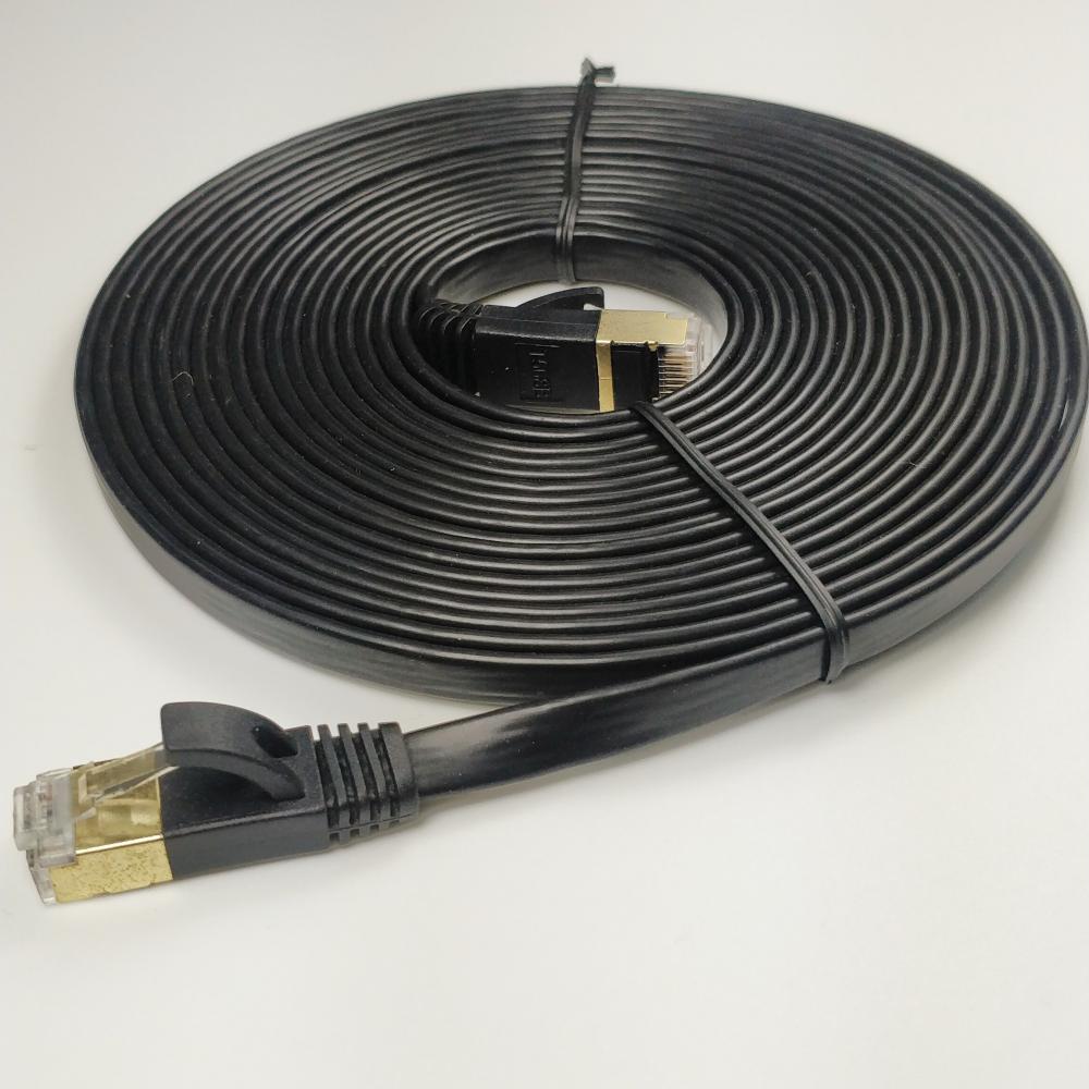 Cable de conexión de cable LAN plano Cat7 para juegos