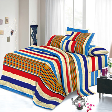 Striped Floral Printed Polyester Home Textiles Bed Sheets