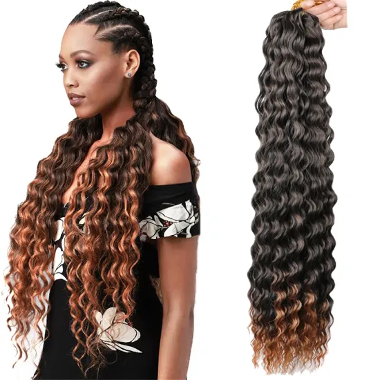 36inch Blonde Pink Brown Deep Water Wave Curly braiding Hair Wavy braiding hair For Russia synthetic yaki ombre Crochet hair