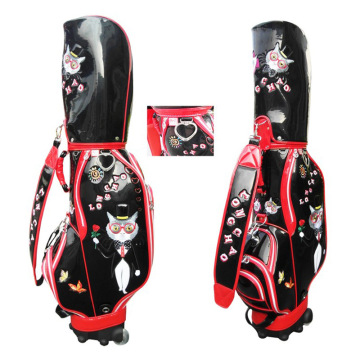 Deluxe PU Golf Bag with Zipper Pockets