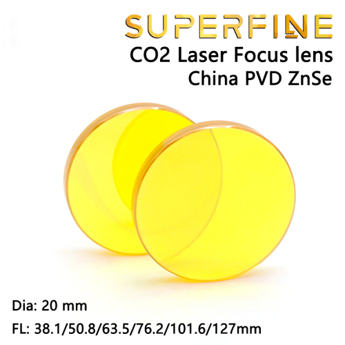 China Znse Meniscus focusing CO2 laser lens Dia. 20mm Focal length 38.1 50.8 63.5 101.6 127mm for laser cutting machine