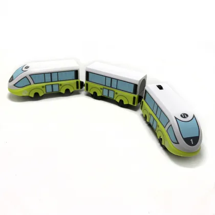 w129 Magnetic Electric Train with 2 Carriages Wood Toy FITwooden track Brio Children Electric Toy Children's track toy