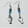 Hematite Earring with silver color finding