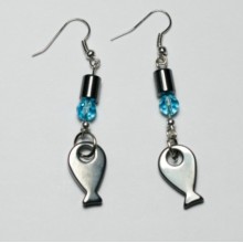 Hematite Earring with silver color finding