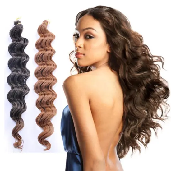 Crochet Hair Braid Hair Extensions Curly Synthetic Hair Attachments Deep Wave Twist Synthetic Braiding Crochet Braids Wholesale