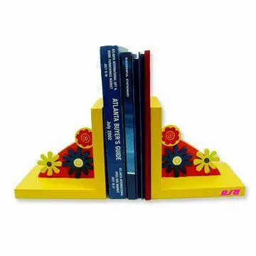Popular Bookends, Made of Solid Wood and MDF, Measures 14 x 10 x 14cm, Confirms EN 71 Test
