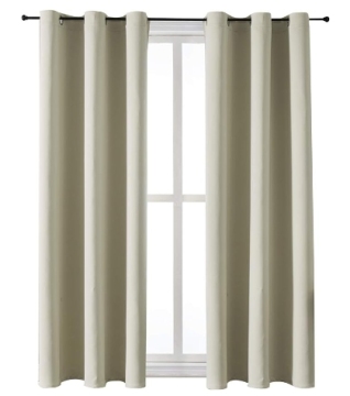 Grommet Room Darkening Curtains Thermal Insulated Blackout Curtains for Bedroom and Living Room