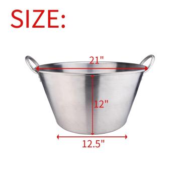 41QT Heavy Duty Stainless Steel Large Cazo Comal