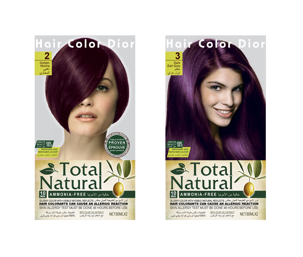 Crème de couleur de cheveux de salon anti-âge durable