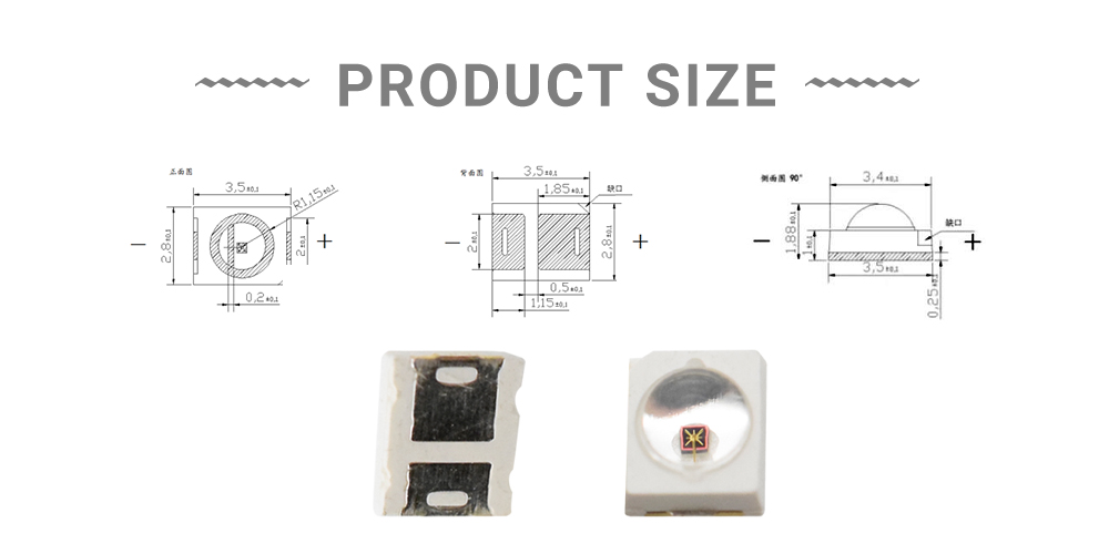 SIZE OF 830NM IR LED