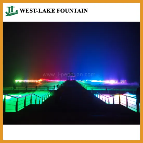 Landscape Mist with Colorful lights in Large Music Water Fountain Project for Lake