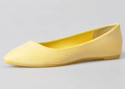 Womens Ballerina Flats , Girls Ballerina Shoes Size 38 Yellow Color