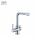 Swivel Double handle chrome-plated Brass Kitchen Taps