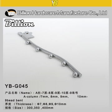 chrome supermarket display hook used in slotted channel display