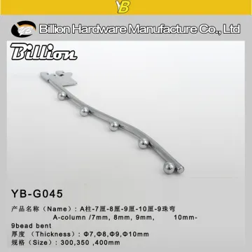 chrome supermarket display hook used in slotted channel display