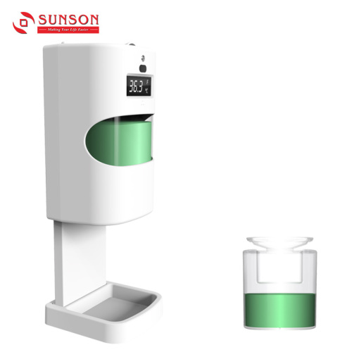 Screening Suhu Kepalan Kanthi Dispenser Tangan Sanitizer