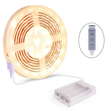 RGB ที่ใช้งานแบตเตอรี่และไฟแถบ LED สีขาวอุ่นสำหรับเสื้อผ้า (1m/2m/3m)