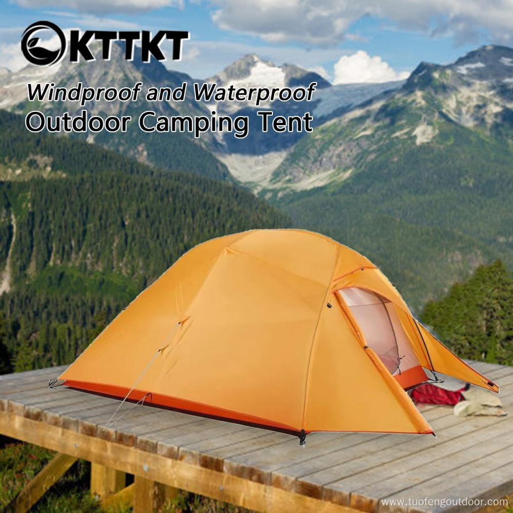 2.4kg orange mountaineering trekking double tent canvas