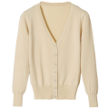 Ladies solid color V-neck cardigan sweater