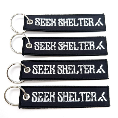 Black Fabric English alphabet Embroidery Anime Keychain