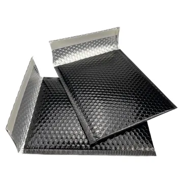 Black Metallic Bubble Mailer with Self-adhesive Strip
