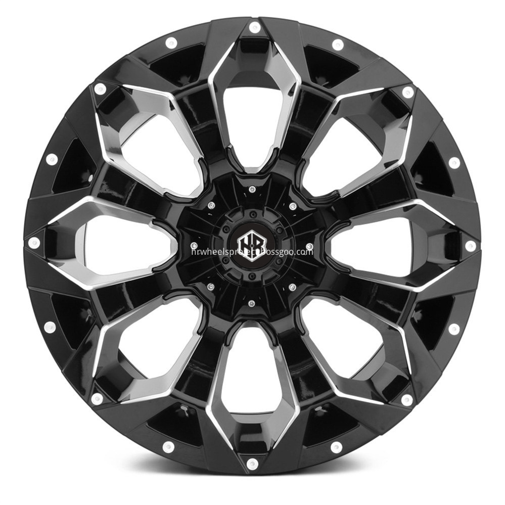 Hrw Hr1658 Gloss Black Milled Accents Front