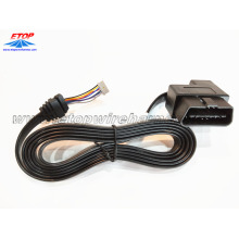 Conector OBD2 de ángulo recto con cable plano